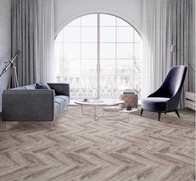 Виниловый ламинат SPC "Cronafloor" Herringbone Дуб Тулон (640*128*4,5 мм) — купить в Пензе
