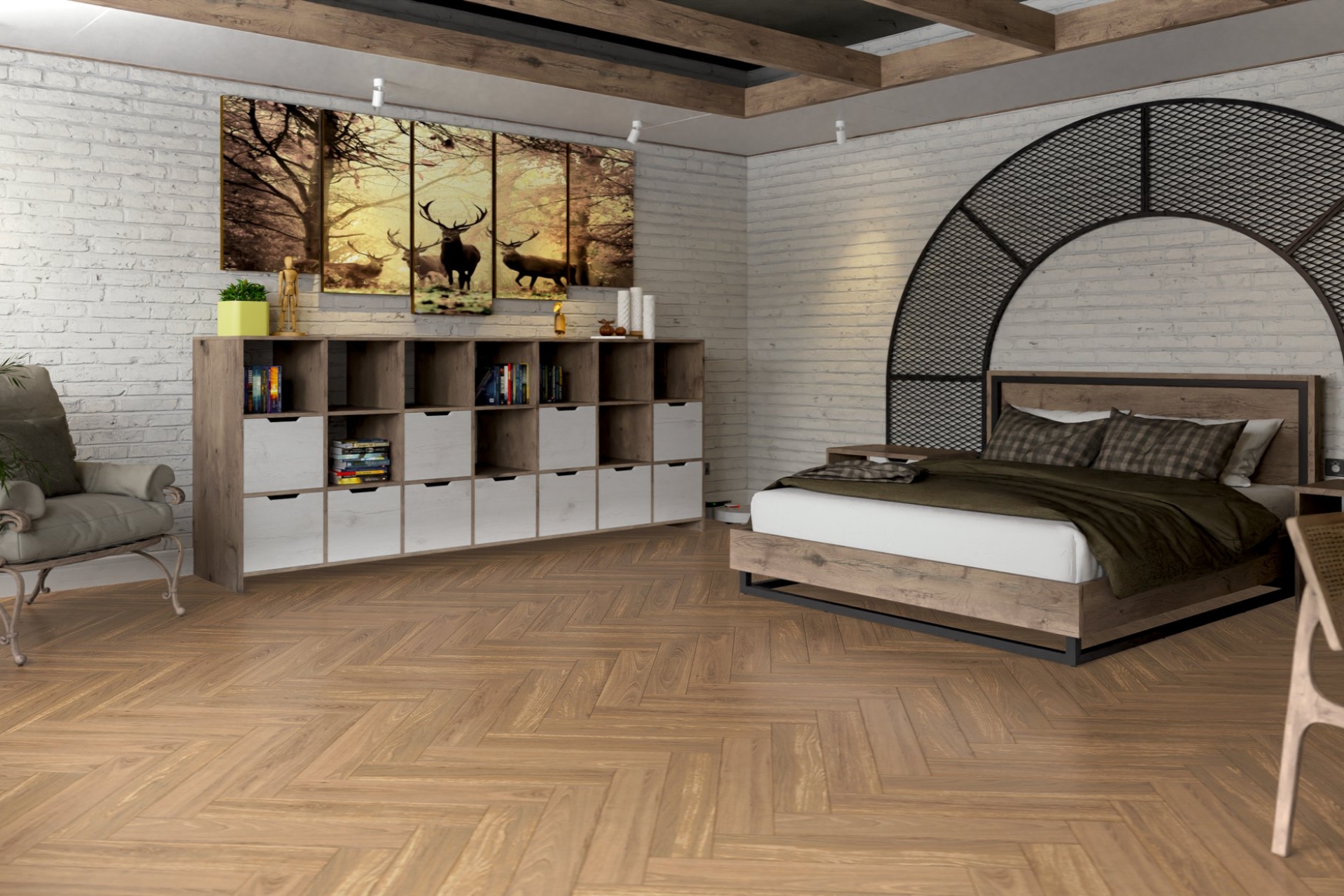 Инженерный паркет «Damy Floor» Натуральный (укладка елочкой) — купить в Пензе