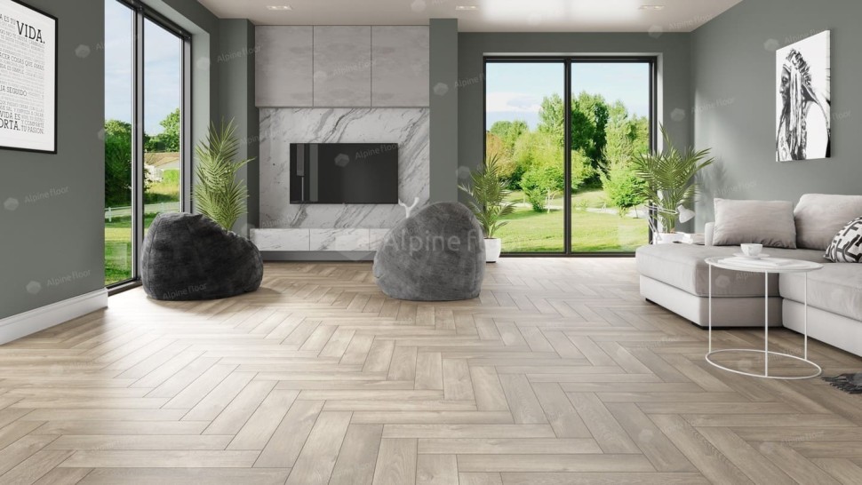 Виниловая плитка "Alpine Floor" Parquet LVT Дуб Натуральный Отбеленный (590*118*2,5 мм) — купить в Пензе
