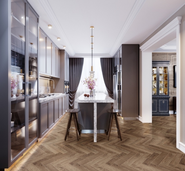 Виниловый ламинат SPC "Cronafloor" Herringbone Дуб Тулуза (640*128*4,5 мм) — купить в Пензе