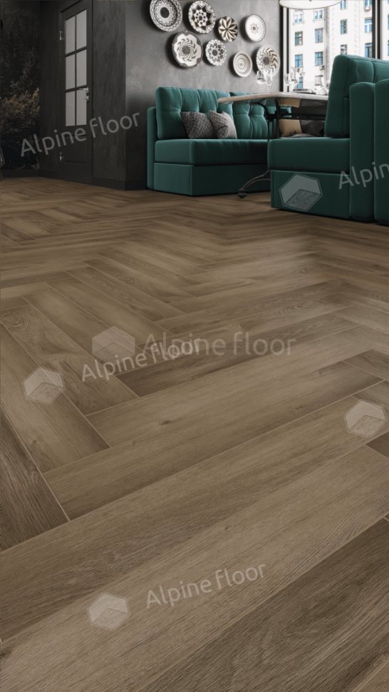 Ламинат "Alpine Floor" Herringbone 12 PRO Дуб Анжу (606*101*12 мм) — купить в Пензе